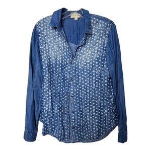 Cloth & Stone Anthropologie chambre denim blue button down shirt small 031